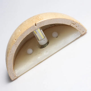 Celako™ Litona Wall Light | Yellow Travertine Bedroom Lighting