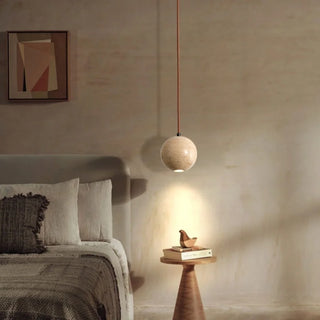 Celako™ Terralux Pendant Light | Yellow Travertine Wabi Sabi Bedroom Lighting