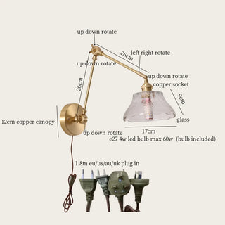 Celako™ Cuprilis Wall Light | Glass Bedroom Lighting