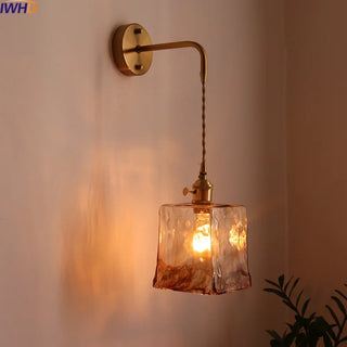 Celako™ Ambreo Wall Light | Amber Glass Bedroom Lighting