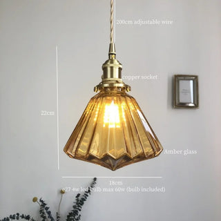 Celako™ Amarath Pendant Light | Purple Glass Kitchen Island Lighting