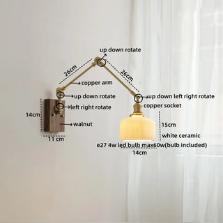 Celako™ Cerelux Wall Light | Ceramic Copper Bedroom Lighting