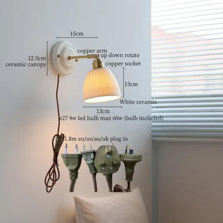 Celako™ Flutio Wall Light | Ceramic Bedroom Lighting