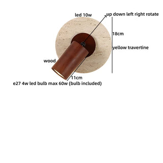 Celako™ Travaro Wall Light | Travertine Hallway Lighting