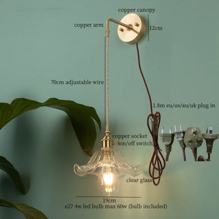 Celako™ Lustris Wall Light | Copper Glass Bedroom Lighting