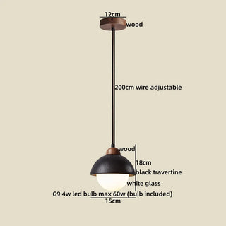 Celako™ Tralume Pendant Light | Black Travertine Wabi Sabi Kitchen Island Lighting