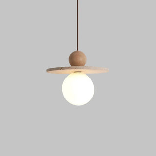 Celako™ Terravine Pendant Light | Yellow Travertine Glass Bedroom Lighting