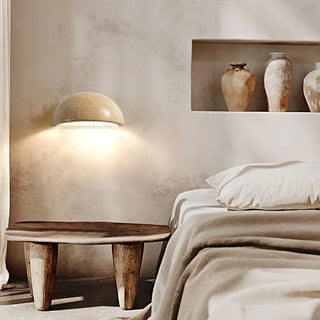Celako™ Litona Wall Light | Yellow Travertine Bedroom Lighting
