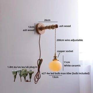 Celako™ Ceruli Wall Light | Ceramic Bedside Lighting