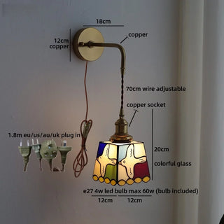 Celako™ Aurina Wall Light | Stained Glass Bedside Lighting