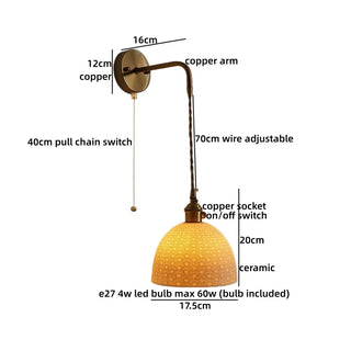 Celako™ Argile Wall Light | Ceramic Vintage Bedroom Lighting