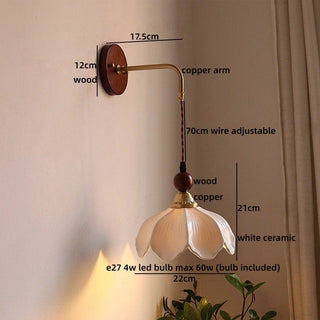 Celako™ Porzia Wall Light | White Ceramic Bedroom Lighting