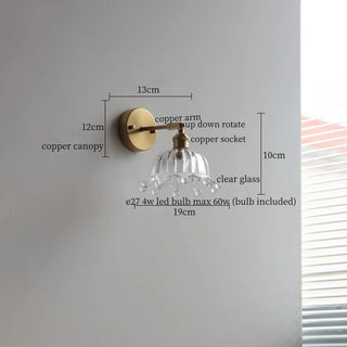 Celako™ Clarius Wall Light | Glass Copper Living Room Lighting