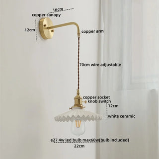 Celako™ Kaolux Wall Light | Ceramic Copper Bedroom Lighting