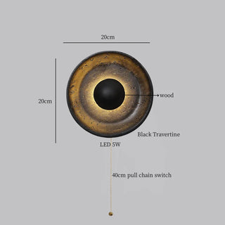 Celako™ Litica Wall Light | Black Travertine Living Room Lighting