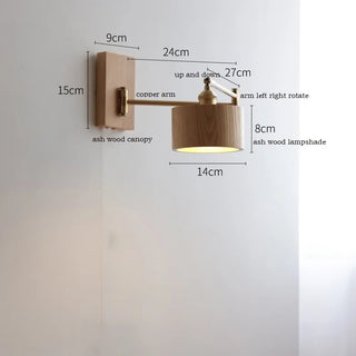 Celako™ Hinoki Wall Light | Wood Bedroom Lighting