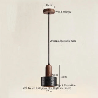 Celako™ Tavorine Pendant Light | Yellow Travertine Japan Wabi Sabi