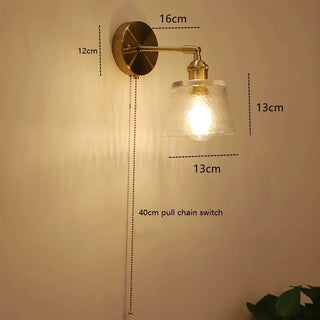 Celako™ Cuvera Wall Light | Copper & Glass Bedside Lighting