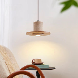 Celako™ Terralith Pendant Light | Yellow Travertine Dining Room Lighting