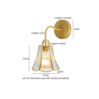 Celako™ Hexara Wall Light | Copper Glass Bedroom Lighting
