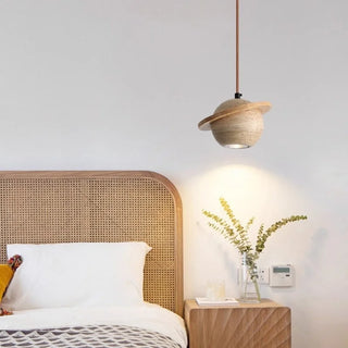 Celako™ Flavus Pendant Light | Yellow Travertine Bedroom Lighting