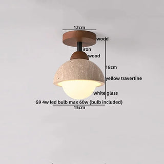Celako™ Ishiwa Ceiling Light | Yellow Travertine Kitchen Island Lighting