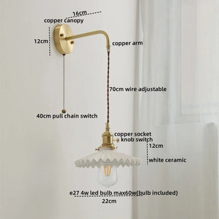 Celako™ Cerone Wall Light | Ceramic Copper Bedroom Lighting