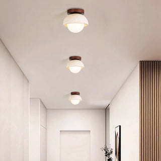 Celako™ Lunatra Ceiling Light | Yellow Travertine Mid Century Modern