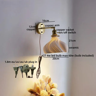 Celako™ Terralu Wall Light | Ceramic Bedroom Lighting