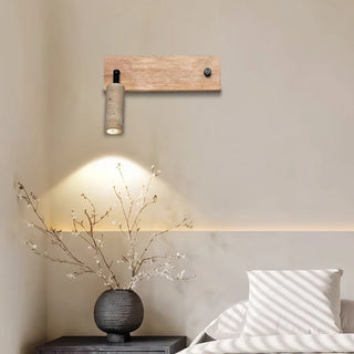 Celako™ Terravene Wall Light | Wood Yellow Travertine Bedroom Lighting