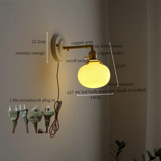 Celako™ Cerafine Wall Light | Ceramic Bedroom Lighting