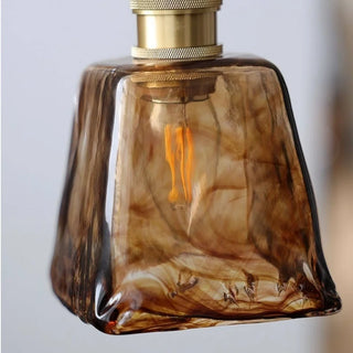 Celako™ Aurella Pendant Light | Amber Glass Dining Room Lighting