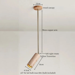 Celako™ Tiburtino Pendant Light | Yellow Travertine Kitchen Island Lighting