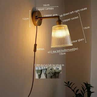 Celako™ Aurico Wall Light | Glass Bedroom Lighting