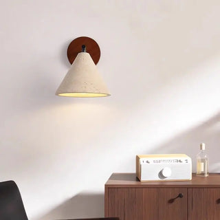 Celako™ Dorato Wall Light | Yellow Travertine Bedroom Lighting