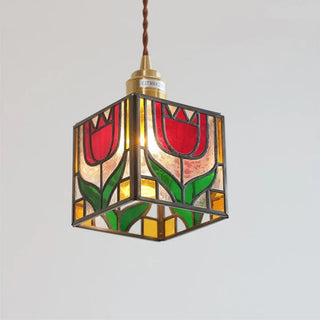 Celako™ Tuliora Pendant Light | Colored Glass Bedroom Lighting