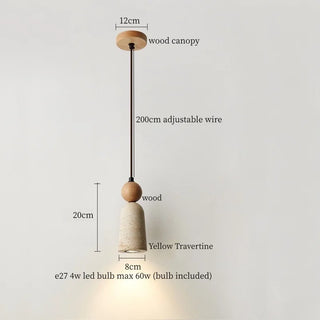Celako™ Poroluce Suspension | Éclairage d'îlot de cuisine en travertin jaune