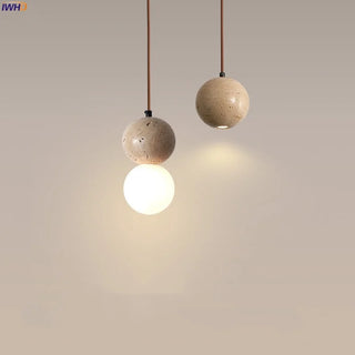 Celako™ Auralith Pendant Light | Yellow Travertine Nordic Minimalism