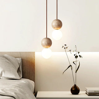 Celako™ Vitreno Pendant Light | Yellow Travertine Kitchen Island Lighting