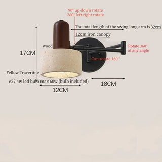 Celako™ Soltrava Wall Light | Yellow Travertine Living Room Lighting