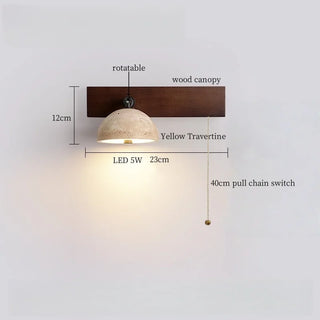 Celako™ Lithera Wall Light | Yellow Travertine Bedroom Lighting