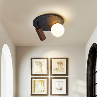 Celako™ Trivaro Ceiling Light | Black Travertine Wabi Sabi Style