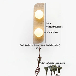 Celako™ Frostia Wall Light | Travertine Entryway Lighting