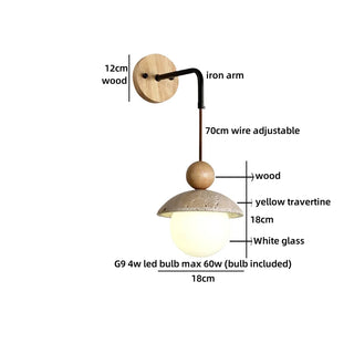 Celako™ Vitera Wall Light | Travertine Bedroom Lighting