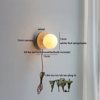 Celako™ Vitria Wall Light | Walnut Wood Bedroom Lighting