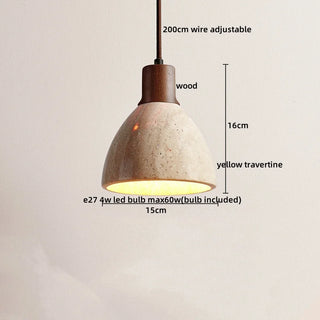 Celako™ Ochira Pendant Light | Yellow Travertine Bedroom Lighting