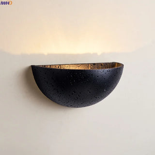Celako™ Nerolith Wall Light | Black Travertine Bedroom Lighting