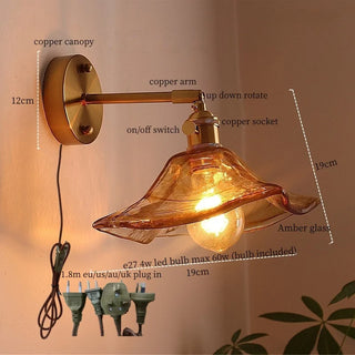 Celako™ Aurelis Wall Light | Copper Glass Living Room Lighting