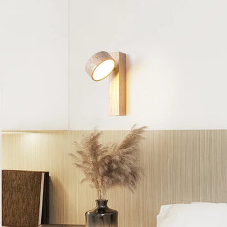 Celako™ Trevera Wall Light | Yellow Travertine Stone Bedroom Lighting