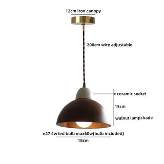 Celako™ Nucaro Pendant Light | Walnut Wood Dining Room Lighting